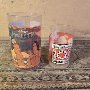 2 Disney Collector Cups Pocahontas Burger King & Zak Designs 101 Dalmations